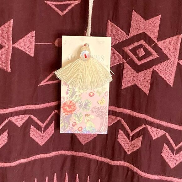 NEW Johnny Was Avery Dress Aztec Embroidered Eyelet Slip Merlot Burgundy Size XL - Picture 16 of 16